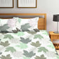 Home Sizzler White & Green Floral 210 TC Bedsheet with Pillow Covers - Swadesiicart