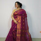 Exclusive Collection Beautiful Magenta Cotton Silk Woven Handloom Saree With Running Blouse Piece - Swadesiicart