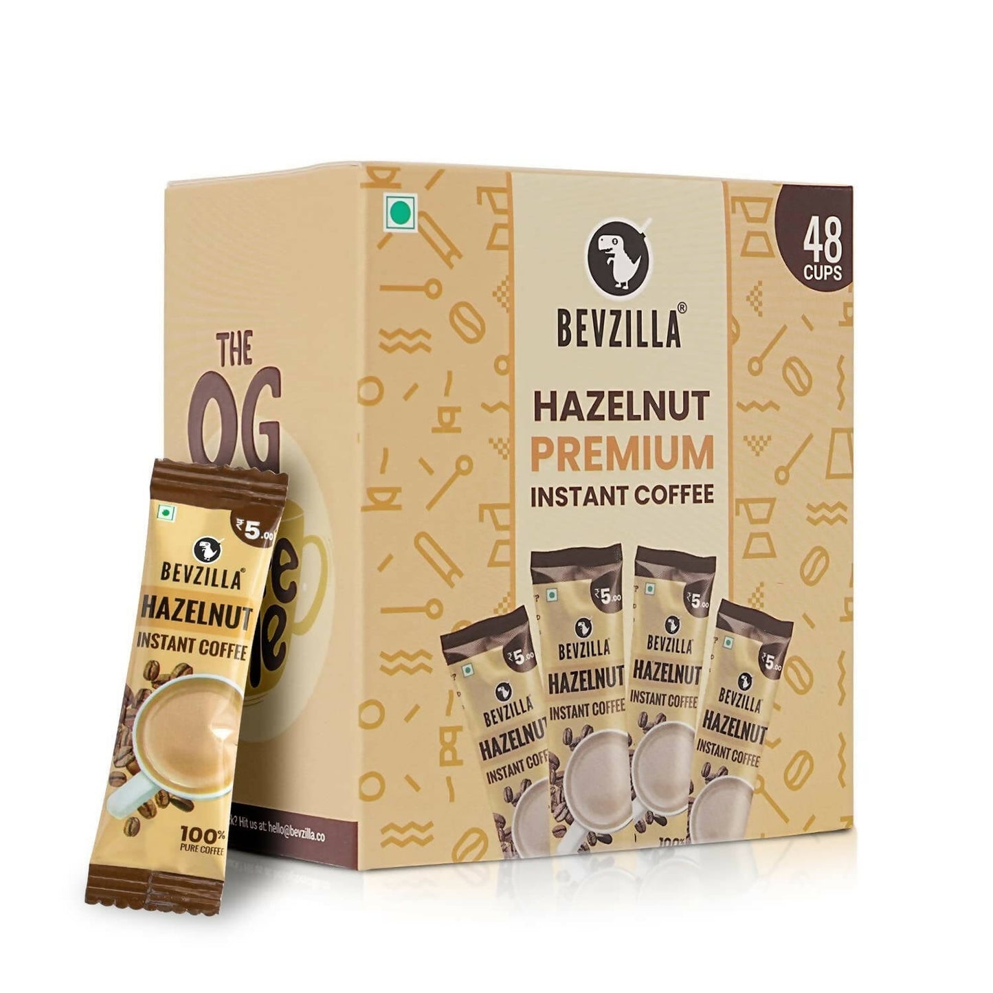 Bevzilla Instant Coffee Powder Sachets (Hazelnut) | Swadesiicart