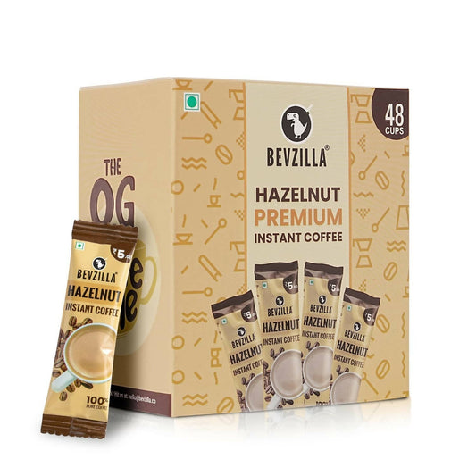 Bevzilla Instant Coffee Powder Sachets (Hazelnut) | Swadesiicart