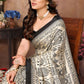 Aafreen Partywear Designer Black Khadi Fancy Saree
