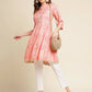 Peach Chiffon Paisley Printed Top - Himanshi - Swadesiicart