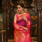 Very Much Indian Pure Silk Paithani With Most Magenta With Contrast Pink | Swadesiicart