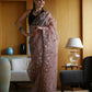 Vamsee Brown Organza Saree - Swadesiicart