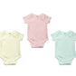 AHC Soft Cotton Short-Sleeve Bodysuits Solid Onesies New Born Infant Dress - Pink/Yellow/Green
