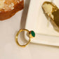 Natural Stone Green Ring - Ruby Raang | Swadesiicart