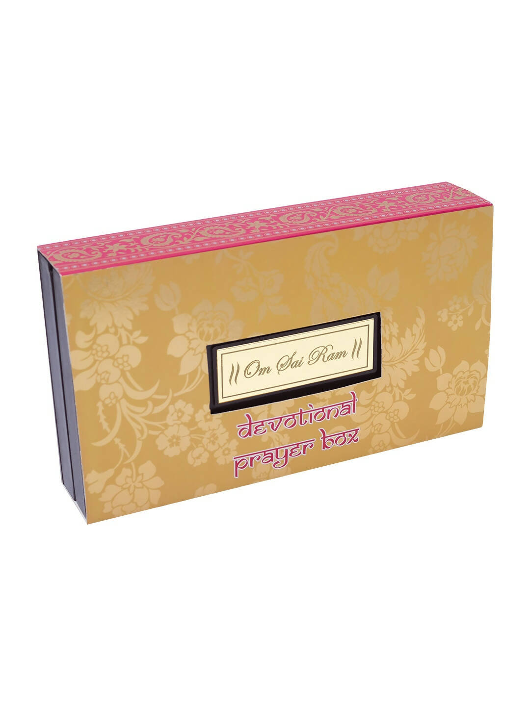 Golden Peacock Brown & Blue 24 CT Gold Foil Wooden Sri Sai Baba Pooja Box | Swadesiicart