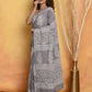 Very Much Indian Handblock Printed Cotton Saree With Natural Dyes - Grey | Swadesiicart