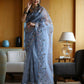 Vamsee Blue Organza Saree - Swadesiicart