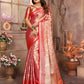 Anaita Pink Tissue Silk With Zari Weaving Saree With Blouse