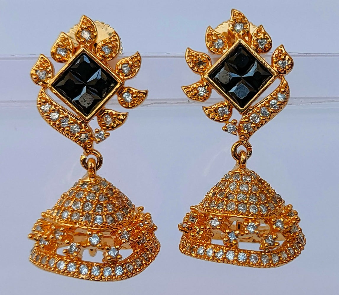 Black AD Designer Jhumkas - Mokshi Collections