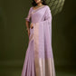 Vishnu Weaves Women's Purple Soft Silk Zari Woven Saree with Blouse - Swadesiicart