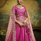 House of Panchhi Pink Pure Silk Moti & Zarkan heavy embroidery Lehenga choli & Dupatta | Swadesiicart