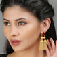 Joban Fashion Women Red Stone Matte Gold Jhumka | Swadesiicart