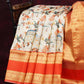 Off White Banaras Border Pichwai Design Banarasi Semi Silk Saree By Gayathri Reddy Designer Studio | Swadesiicart