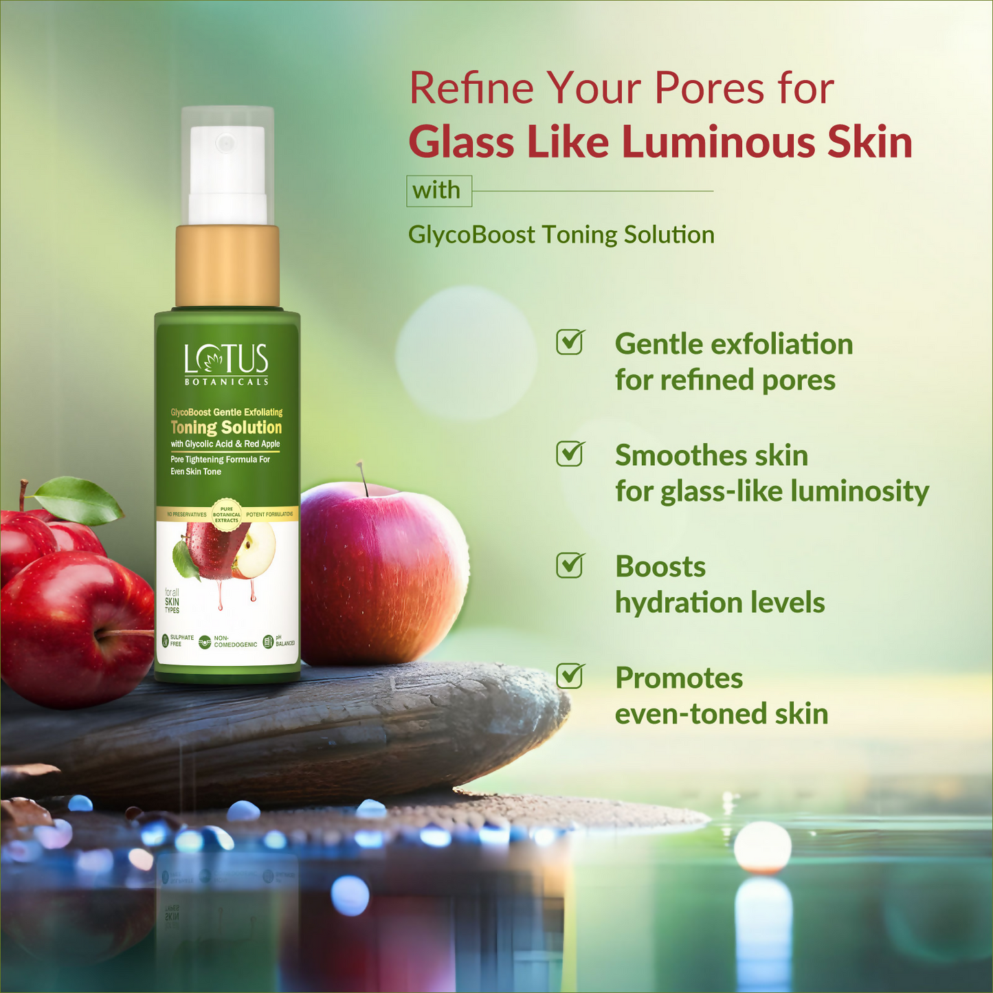 Lotus Botanicals GlycoBoost Gentle Exfoliating Toning Solution | Swadesiicart