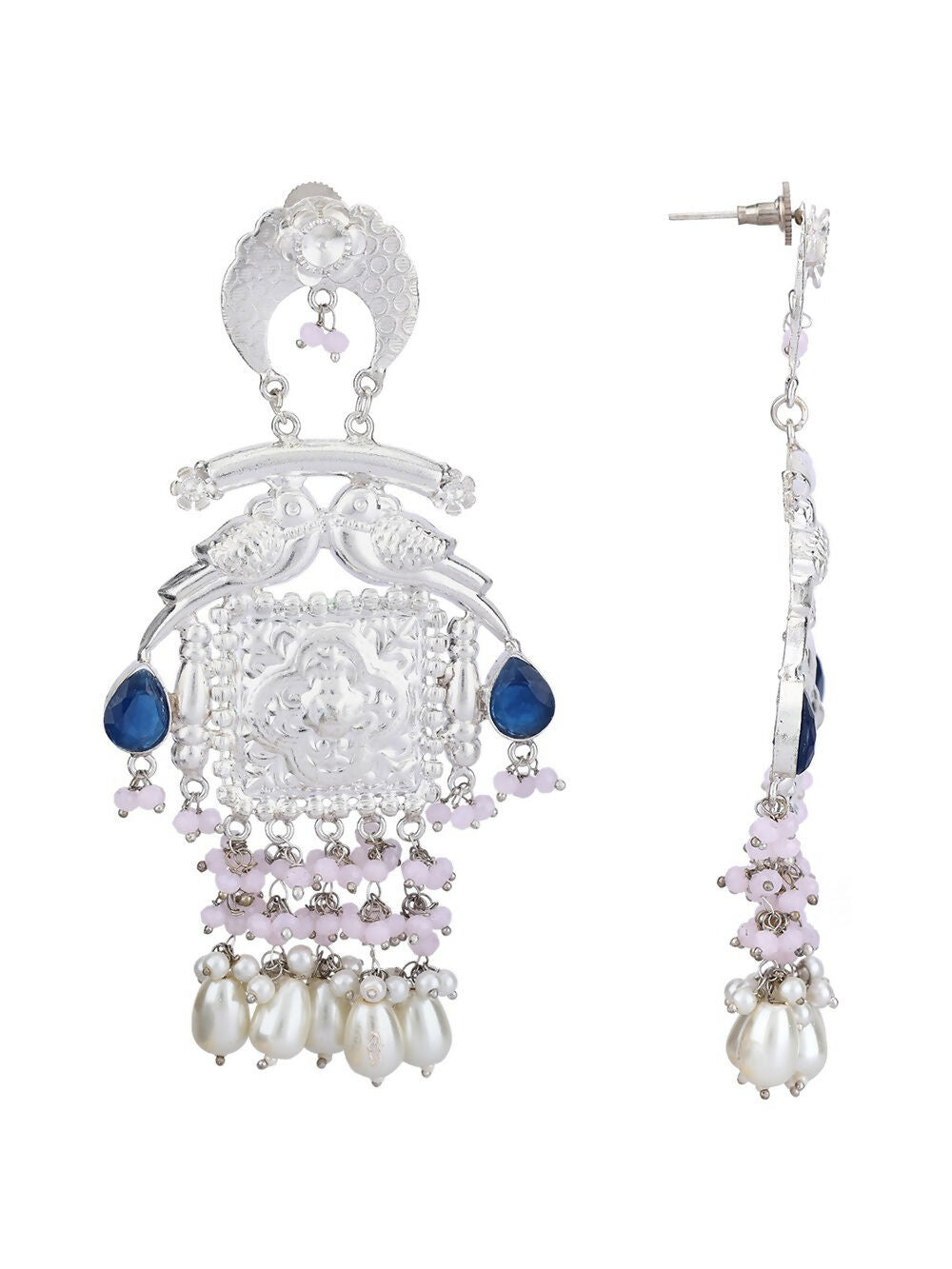 Joban Fashion Women Handcrafted Silver Tone Earrings | Swadesiicart