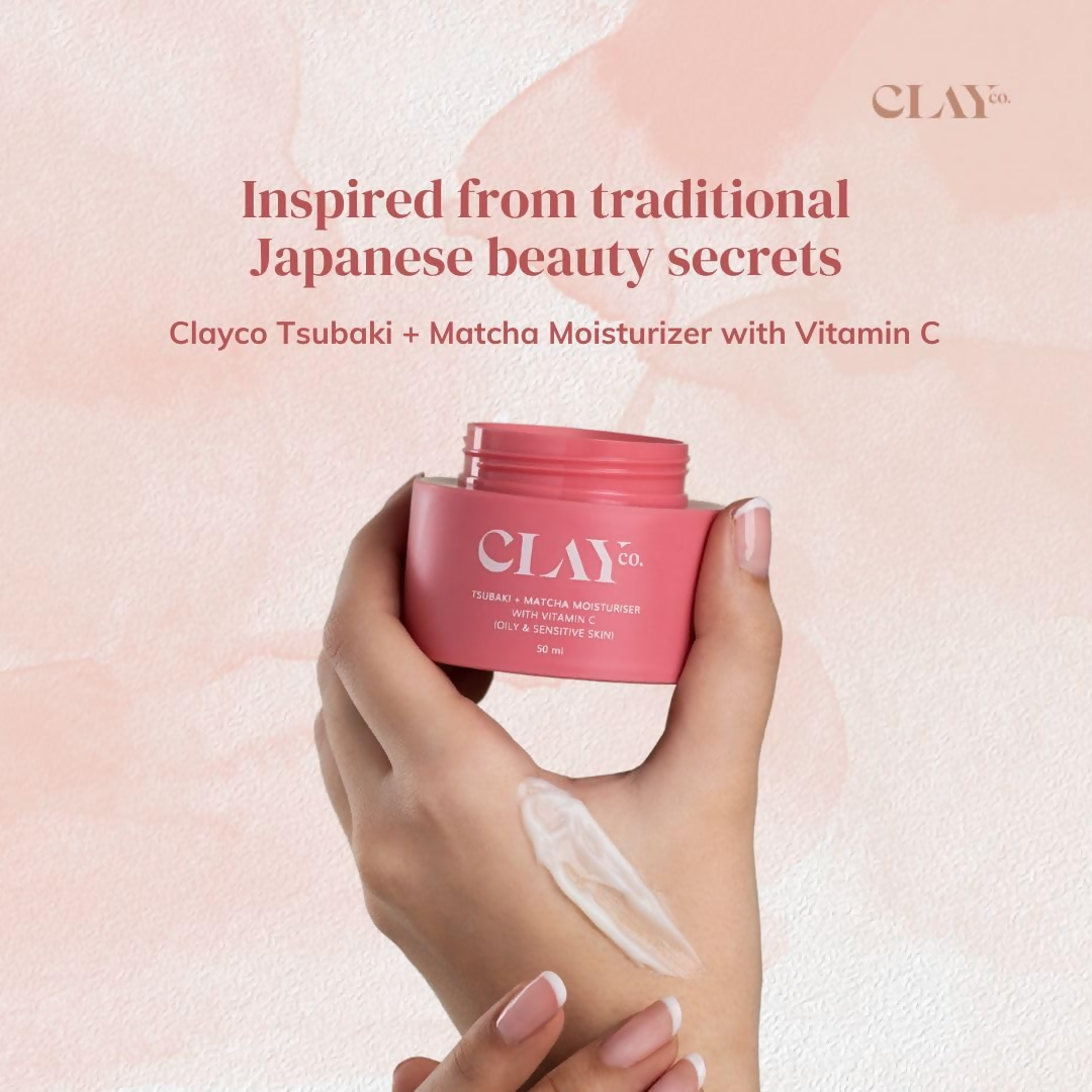 Clayco Tsubaki + Matcha Face Moisturizer With Vitamin C For Oily & Sensitive Skin Face Cream | Swadesiicart