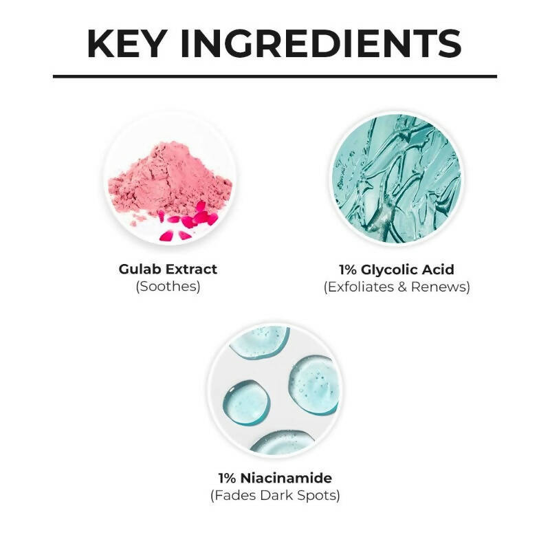 Dr. Sheth's Gulab & Glycolic Acid Face Wash For Even Toned Skin, Daily Brightening, For Normal to Oily Skin - Swadesiicart