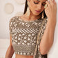 Aastha Fashion Chocolate Brown Butterfly Net White Cotton Thread Work, Zari Work And Sandwich Sequence Work Embroidery Wedding Wear Lehenga Choli