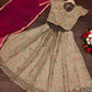 Jyoti Fashion Beautiful Beige Organza Silk Embroidered Kids Lehenga Choli Set | Swadesiicart
