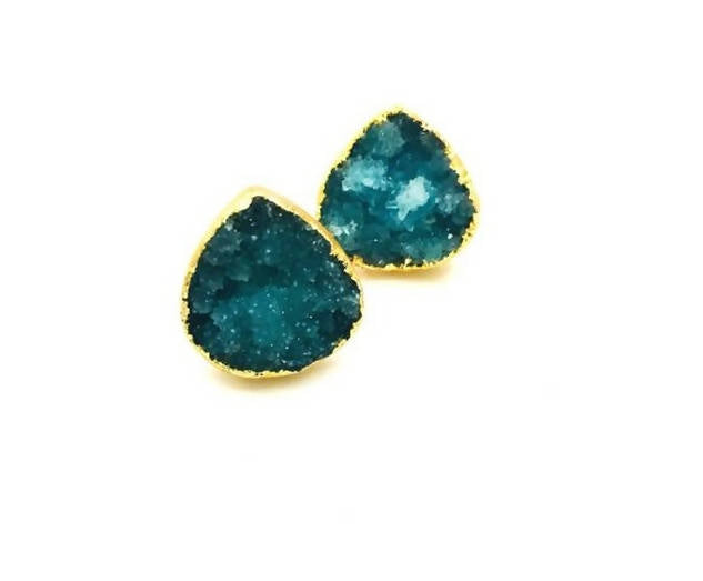 Bling Accessories Natural Stone Aqua Drop Earrings | Swadesiicart