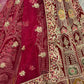 Jyoti Fashion Women's Rani Pink Velvet Dori, Multi Thread Embroidered with Diamond Work Wedding Lehenga Choli | Swadesiicart