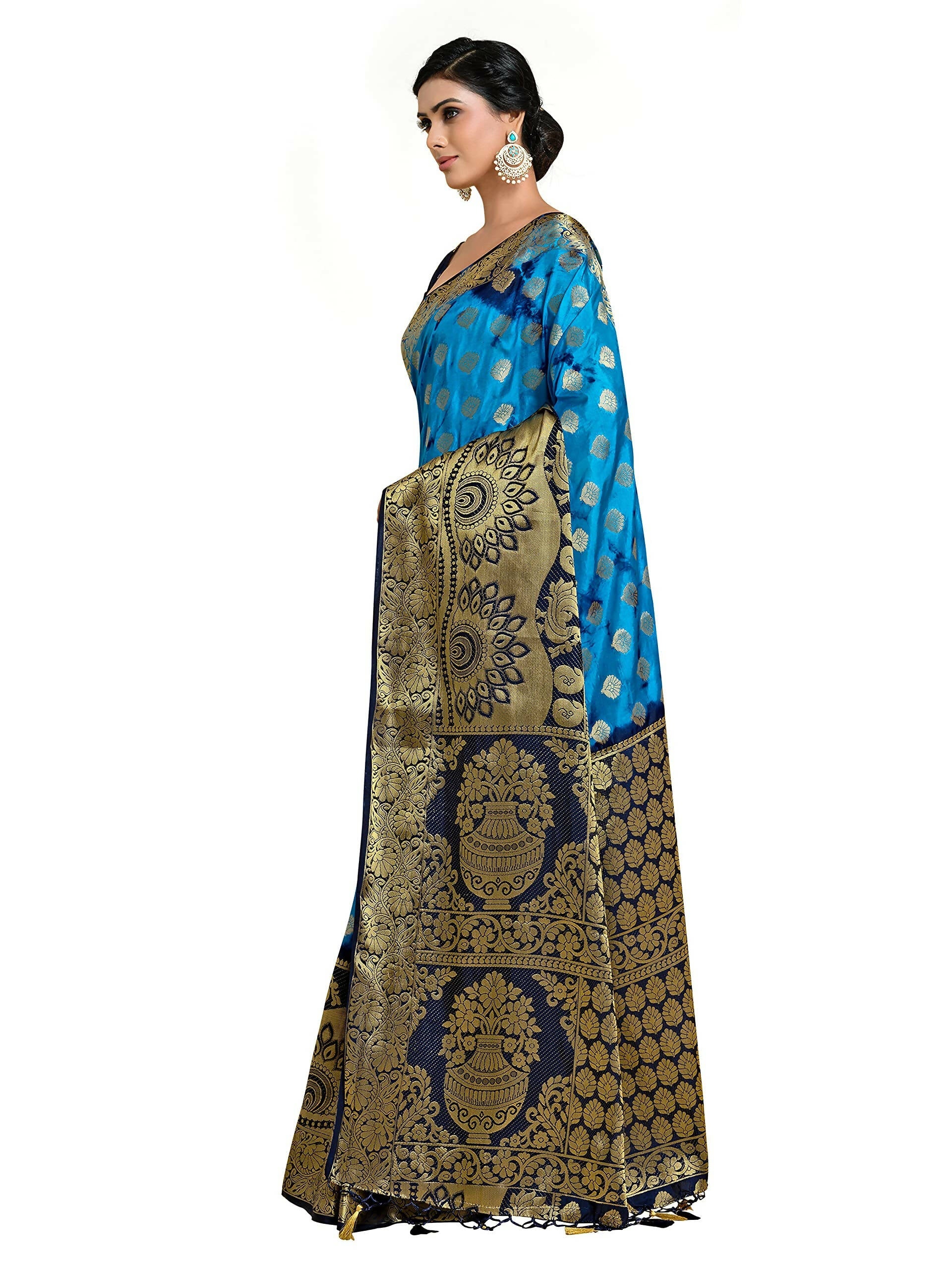 Mimosa Women's Banarasi Art Silk Multicolor Saree | Swadesiicart