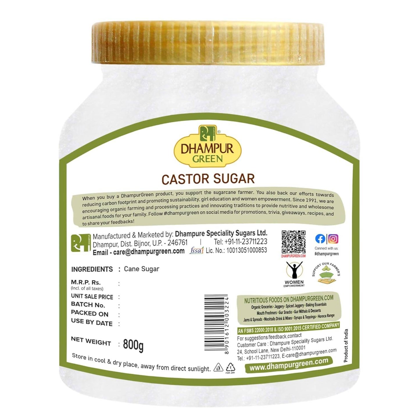 Dhampur Green Castor Sugar | Swadesiicart