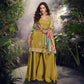 Anaita Mustard Embroidered Shimmer Stitched Plazo suit