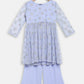 Ahalyaa Blue Net Kids Kurta Palazzo Sets For Girls | Swadesiicart