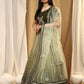 Green Fancy Net Sequence Embroidered Lehenga Choli with Dupatta - Dhara | Swadesiicart