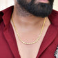 VOJ Gold-Polished Self Design Biscuit Chain For Men | Swadesiicart