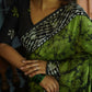 Arfa Fashion House Green Combination Pure Chanderi Cotton Batik Printed Saree