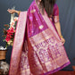 Jyoti Fashion Women's Purple Paithani Silk Zari Woven Saree with Blouse | Swadesiicart