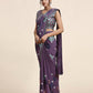 Purple Pure Georgette Sequence work Ready to wear Saree with stitched Blouse - Nirvana | Swadesiicart