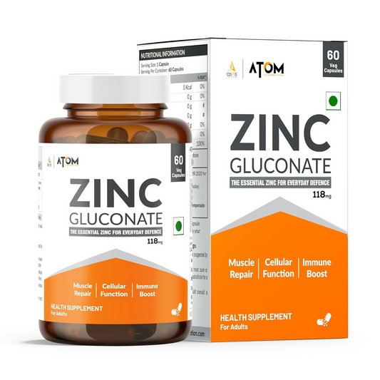 As-It-Is Nutrition Atom Zinc Gluconate Veg Capsules | Swadesiicart