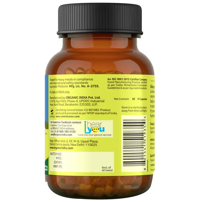 Organic India Giloy Capsules - Swadesiicart
