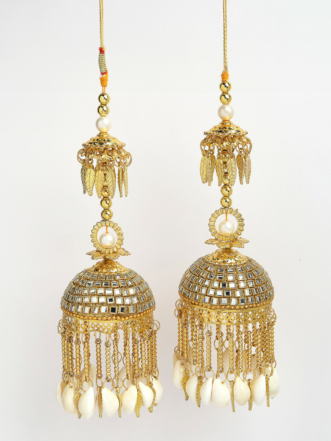 NVR Women's Pack Of 2 Gold-Polished Kundan Kaleera Sets - Swadesiicart