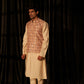 Brown Viscose Designer Printed Men's Kurta Set with Koti - Mahotsav