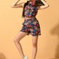 Myshka Women's Multi Printed Top With Shorts - Swadesiicart