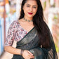 Green Linen Sequence Saree with Unstitched Blouse - Hiral Fashion | Swadesiicart