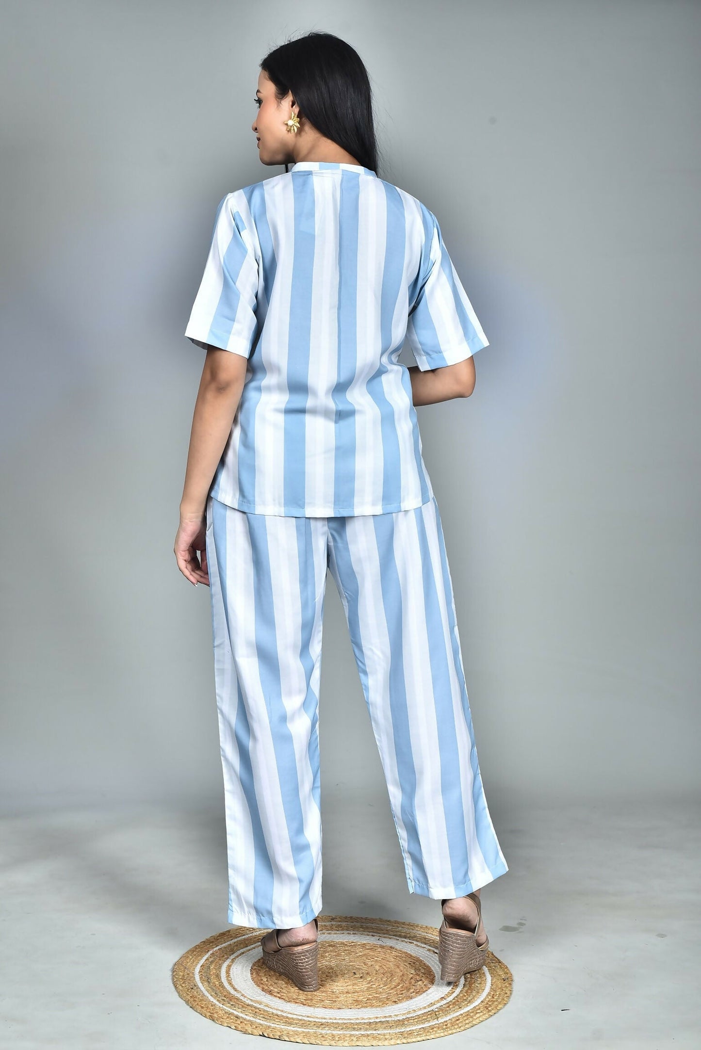 Morchari Digital Print Semi Muslin Co-Ord Set Top & Trouser-Multicolor - Swadesiicart