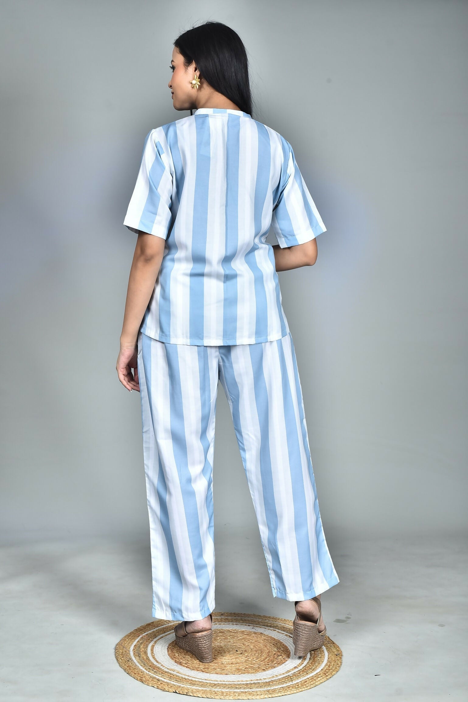 Morchari Digital Print Semi Muslin Co-Ord Set Top & Trouser-Multicolor - Swadesiicart