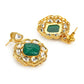 Green Gold-Polished Kundan Studs Earrings - Ruby Raang | Swadesiicart