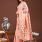 Shree Shyam Fashion Neerja Peach Linen Cotton Saree