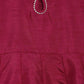 Ahalyaa Wine Poly Silk Curved Kids Kurta Palazzo Set With Bottom For Girls | Swadesiicart