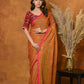 Very Much Indian Designer Mul Cotton Handloom Saree with Sequins - Orange | Swadesiicart