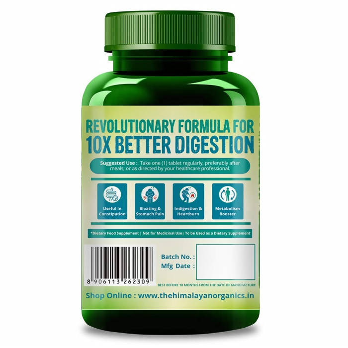 Himalayan Organics Digestive Enzyme 375 mg Potent Enszyme Complex, Supports Healthy Digestion: 90 Capsules