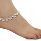 AanyaCentric Gold-Polished Mangalsutra Pendant Earring Set & Silver Plated Anklet